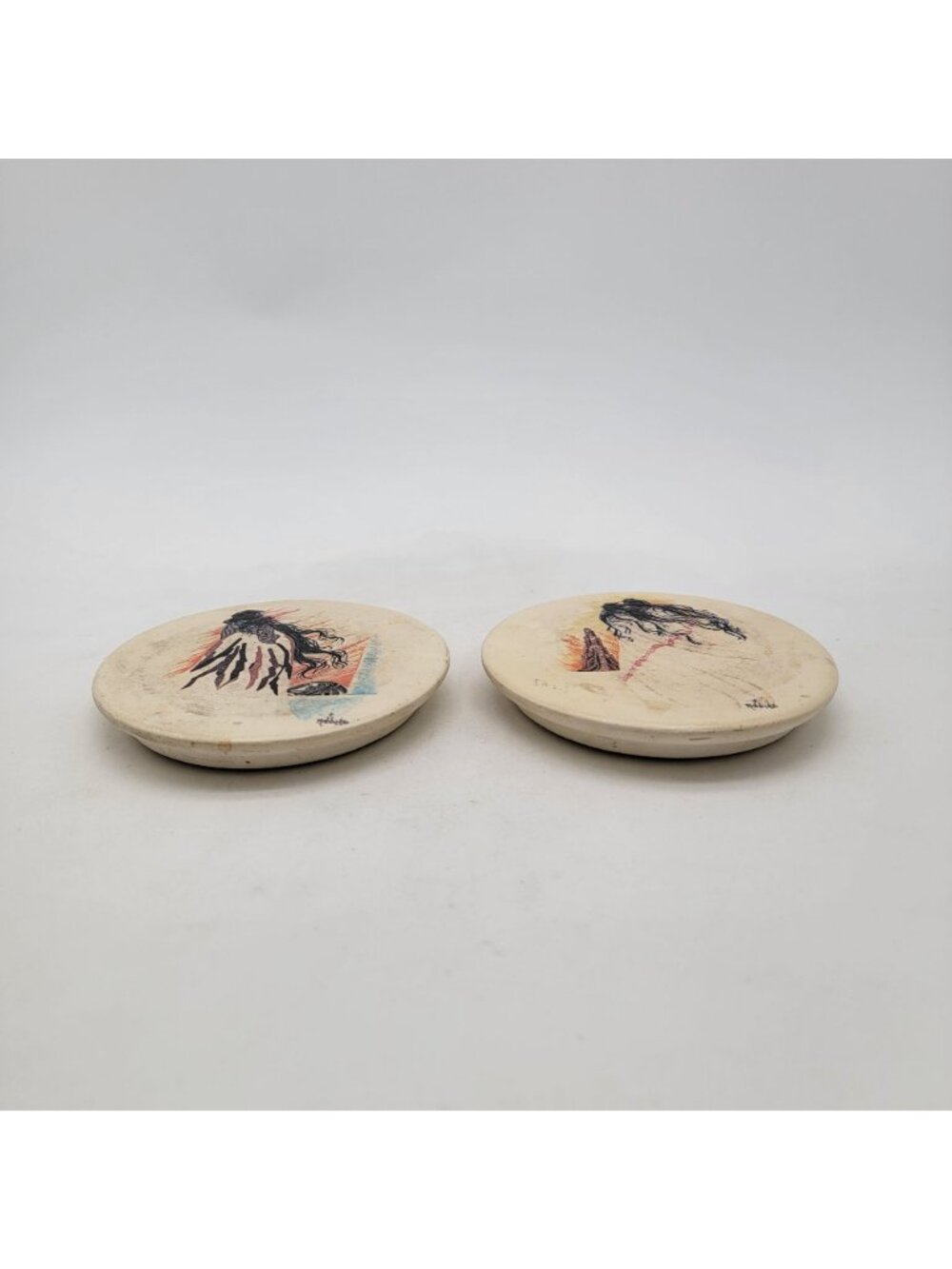 William B. Rabbit Native American Sandstone Coaster Set of 2 - Picture 3 of 7
